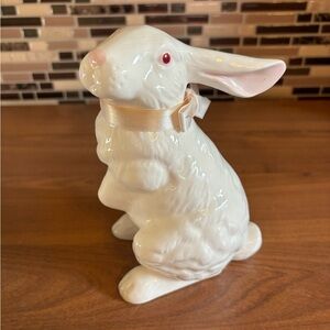 Vintage Ceramic White Bunny Rabbit with Pink Eyes